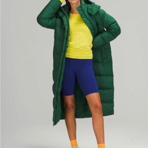 Lululemon Athletica Green Puffer Jacket Long Insulated
